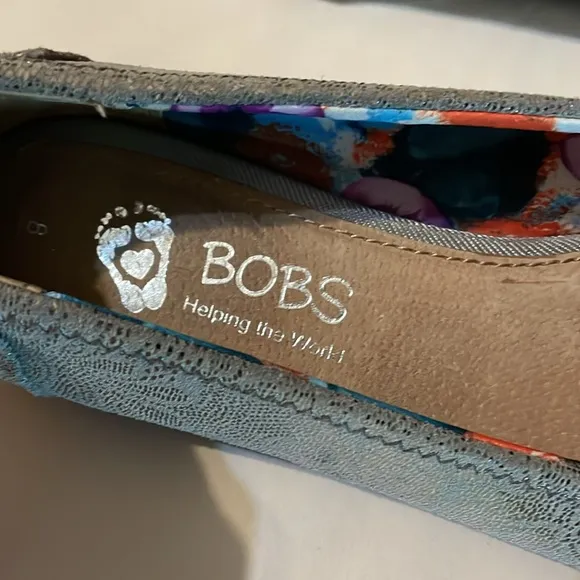 BOBS flats loafers silver grey