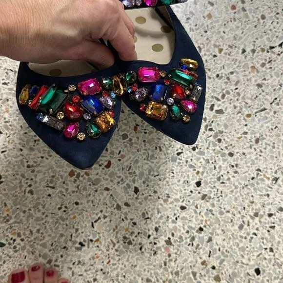 Boden Amy embellished rhinestone ballet flat 41 9.5