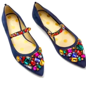 Boden Amy embellished rhinestone ballet flat 41 9.5