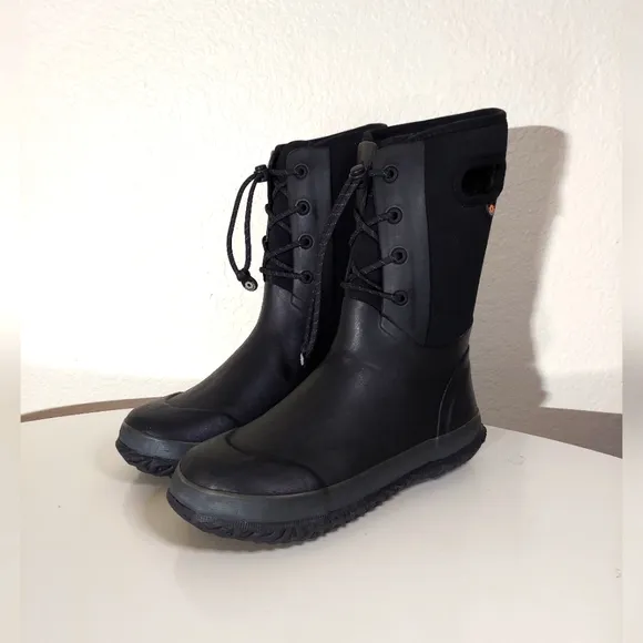 Bogs Bloom Arcata Lace Black Insulated Winter Outdoor Boots Youth Size 7 NWT