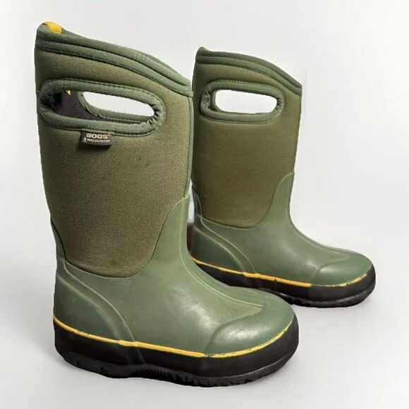 Bogs Kids Classic Waterproof Insulated Winter Boots Green US Size 10 EU 26