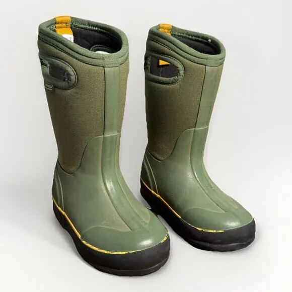 Bogs Kids Classic Waterproof Insulated Winter Boots Green US Size 10 EU 26