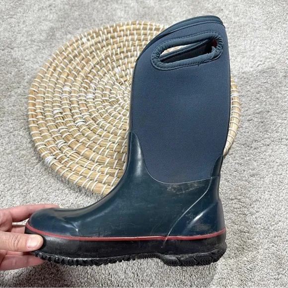 Bogs Youth Kids Classic Solid Color Navy Snow Rain Winter Boots Waterproof US 3