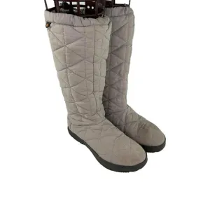 Bogs Women's Snowday Tall Boot US 9 Beige Quilted Cold Weather Winter Snow Boots