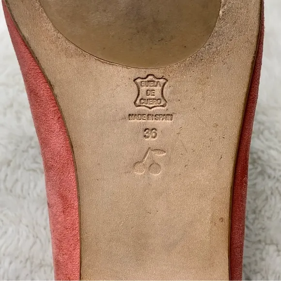 Bonpoint Girls Pink Gold Star Print Glitter Ballet Flat Shoes Size 36