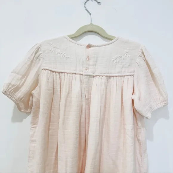 Bonpoint little Girls' 100% cotton Cream Embroidered Dress NEW