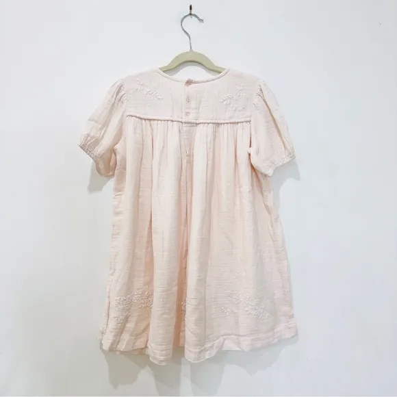 Bonpoint little Girls' 100% cotton Cream Embroidered Dress NEW