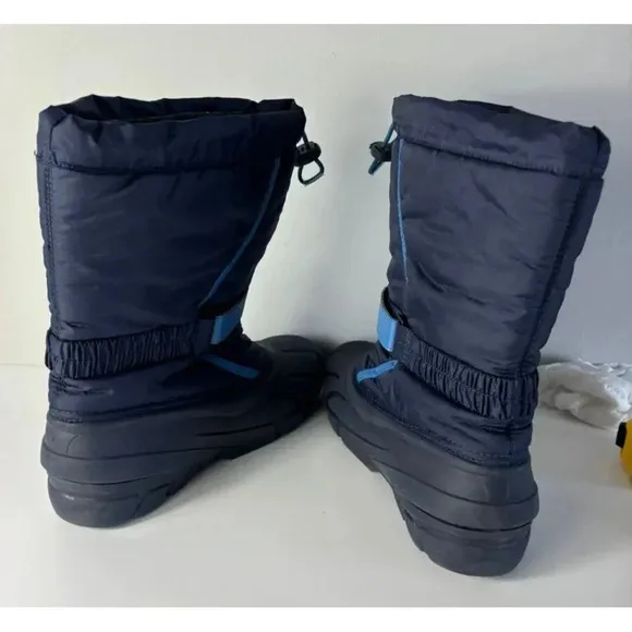 Boots Kids Waterproof Insulated Winter Outdoor Snow Boots Blue Sz 7