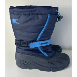 Boots Kids Waterproof Insulated Winter Outdoor Snow Boots Blue Sz 7