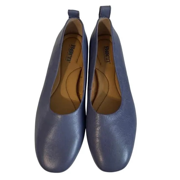 Born Becca Ballet Flats Comfy Genuine Blue Leather Women’s sz 8