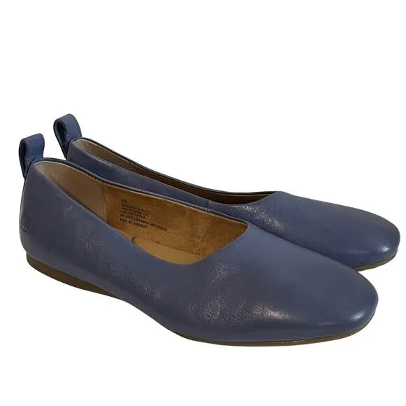 Born Becca Ballet Flats Comfy Genuine Blue Leather Women’s sz 8