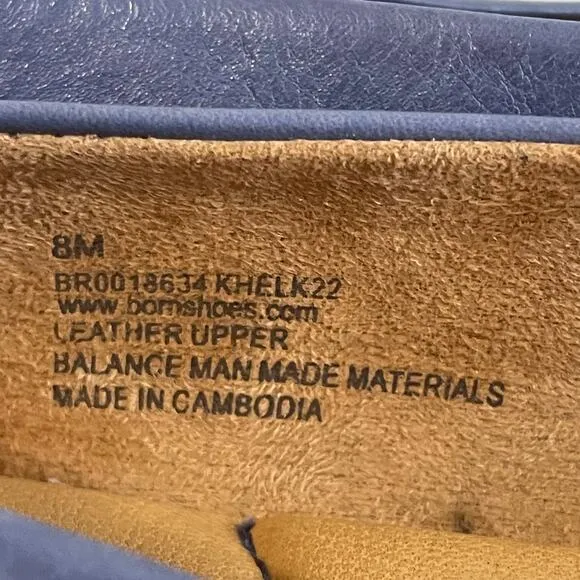 Born Becca Ballet Flats Comfy Genuine Blue Leather Women’s sz 8