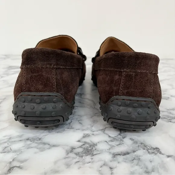 Born croc Embossed brown suede loafers unisex men’s size 9.5 women’s size 10.5