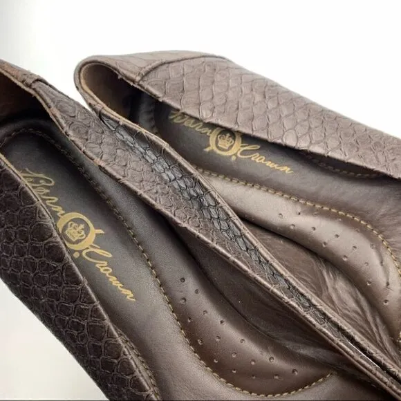 Born crown womens ballet flats size 10 42 brown crocodile embossed balletcore