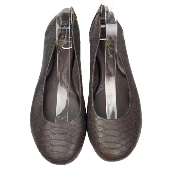 Born crown womens ballet flats size 10 42 brown crocodile embossed balletcore