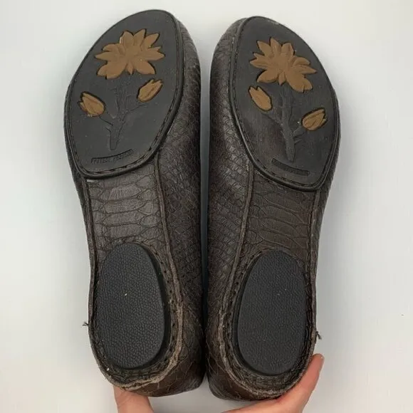 Born crown womens ballet flats size 10 42 brown crocodile embossed balletcore