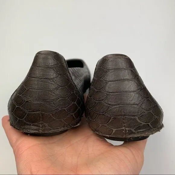 Born crown womens ballet flats size 10 42 brown crocodile embossed balletcore