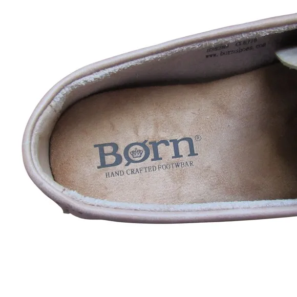 Born Mens Light Brown Leather Driving Loafers 9.5 Classic Neutral Office Moc