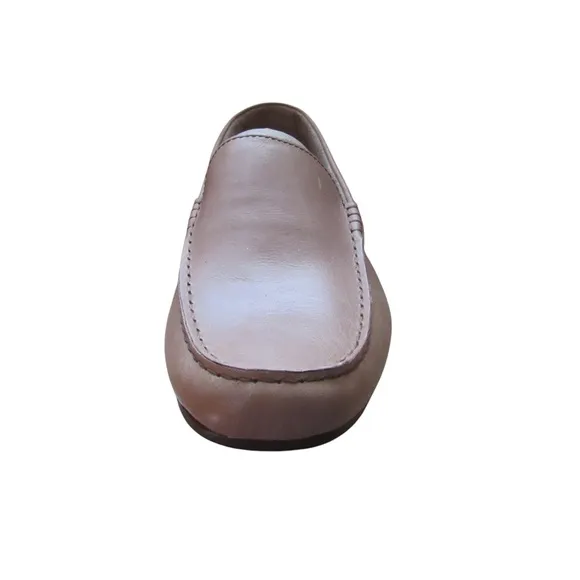 Born Mens Light Brown Leather Driving Loafers 9.5 Classic Neutral Office Moc