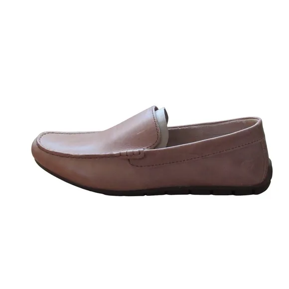 Born Mens Light Brown Leather Driving Loafers 9.5 Classic Neutral Office Moc