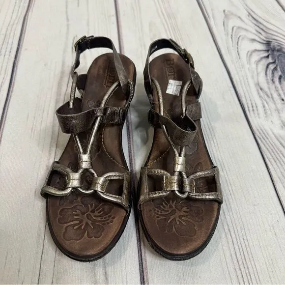 Born Sandals Womens 6 M Pamati Seda Slingback Brown Leather Buckle D26414 NEW