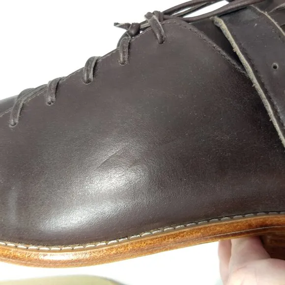 Boston Leather Loafers Dark Brown Handmade Elf Brand Size 10.5 Dark Academia