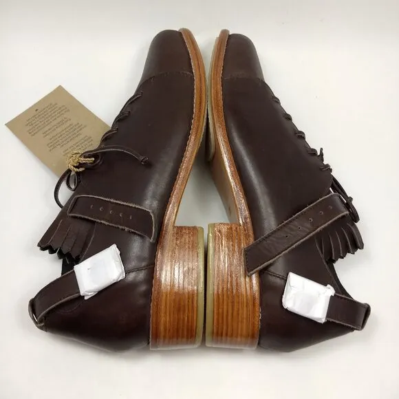 Boston Leather Loafers Dark Brown Handmade Elf Brand Size 10.5 Dark Academia