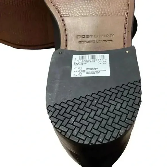 Bostonian Nantasket Step Mens 13M Slip On Loafer Dress Shoes Black Leather NEW