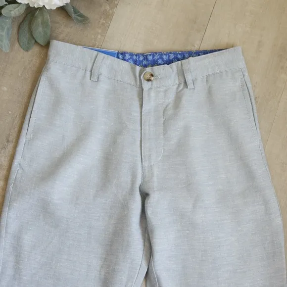 Boys Linen Pants Light Blue J Bailey Flat Front Dressy Slack Portrait Vacation