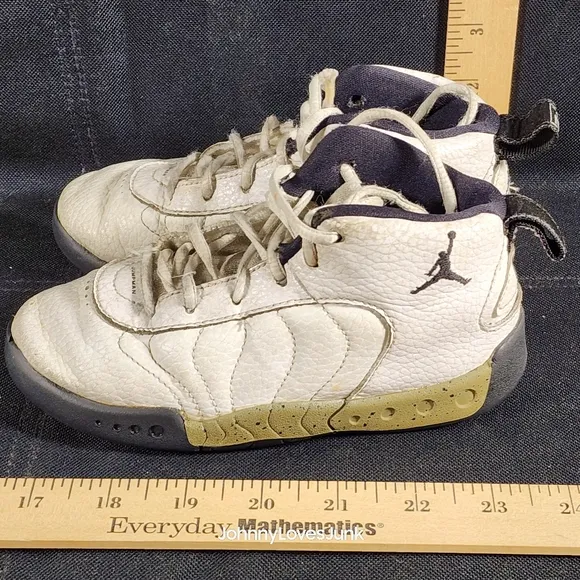 Boys Nike Air Jordan White and Black High-Top Sneakers