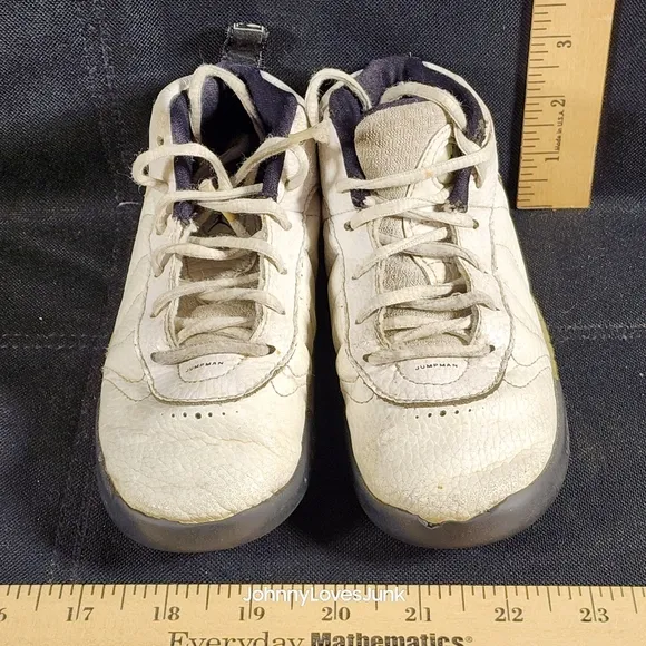 Boys Nike Air Jordan White and Black High-Top Sneakers