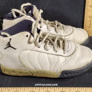 Boys Nike Air Jordan White and Black High-Top Sneakers
