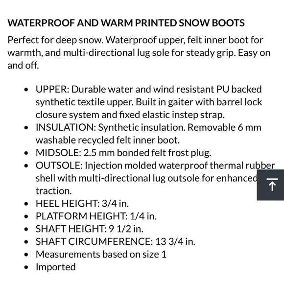 Brand New Sorel Youth Flurry Print