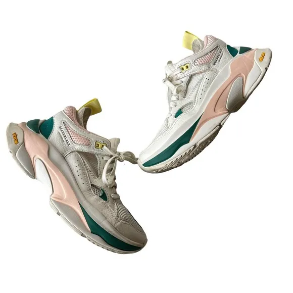 Brandblack Saga Chunky Dad Sneakers in Green, Pink and White Size 4
