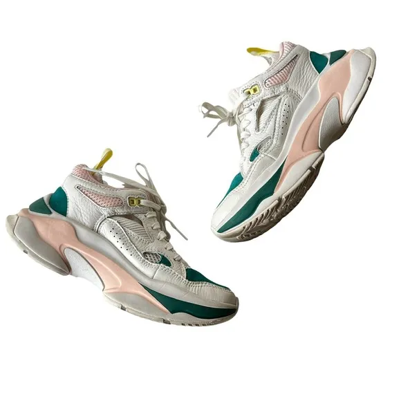 Brandblack Saga Chunky Dad Sneakers in Green, Pink and White Size 4