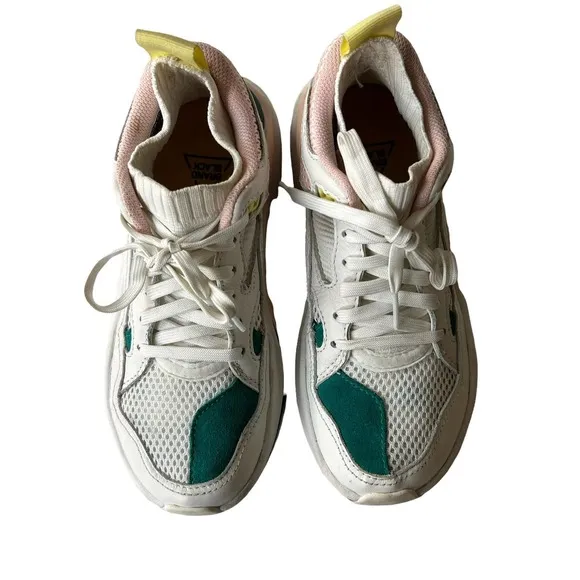 Brandblack Saga Chunky Dad Sneakers in Green, Pink and White Size 4