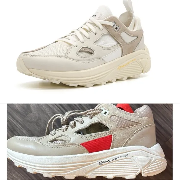 Brandblack x Vibram Women's Aura 130 Tan and Red Chunky Sneakers