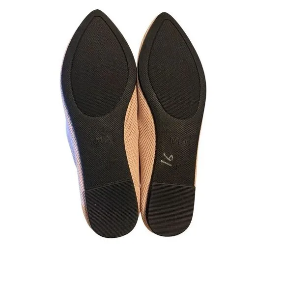 Brand New MIA Lixya Knit Textile Upper Blush Pointed Toe Shoes Flats 9.5 Blush