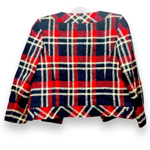 Brooks brothers bald plaid contrasting wool blend jacket size 4 New