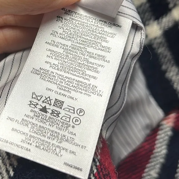 Brooks brothers bald plaid contrasting wool blend jacket size 4 New