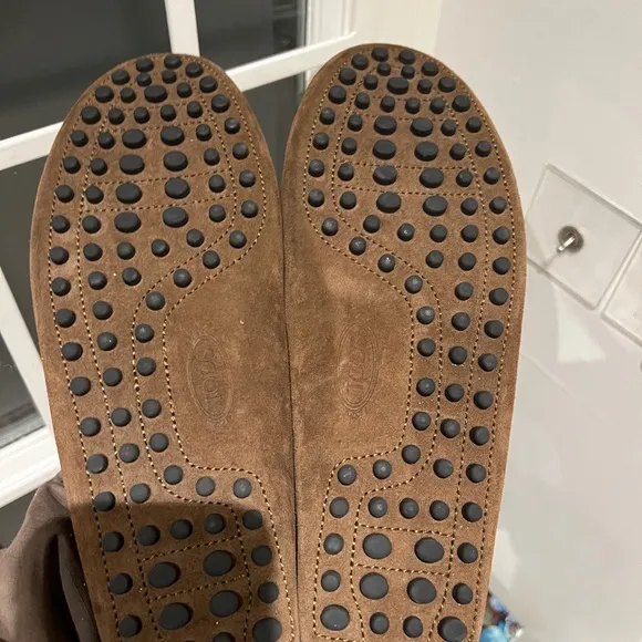 Brown Suede Penny Loafers Slip-On Style