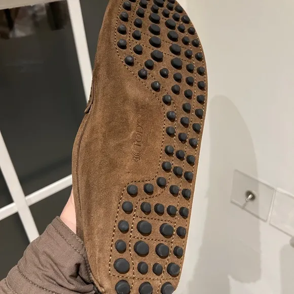 Brown Suede Penny Loafers Slip-On Style