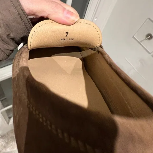 Brown Suede Penny Loafers Slip-On Style