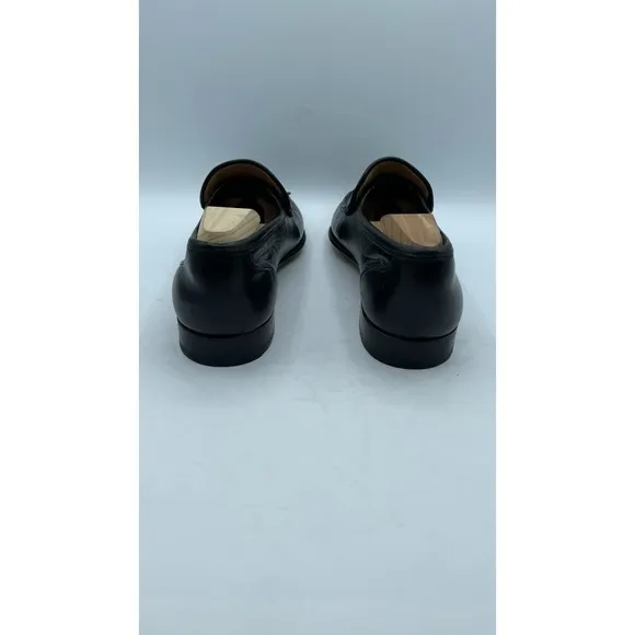 Bruno Magli Braxton italy men's 7 1/2 black leather tassel loafers dress shoes