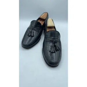 Bruno Magli Braxton italy men's 7 1/2 black leather tassel loafers dress shoes