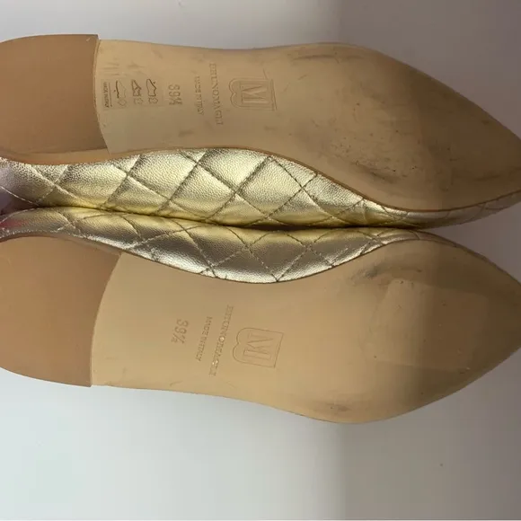 Bruno Magli Flats Ballet Quilted Metallic Leather Fashion Bianca Sz 39.5/US9