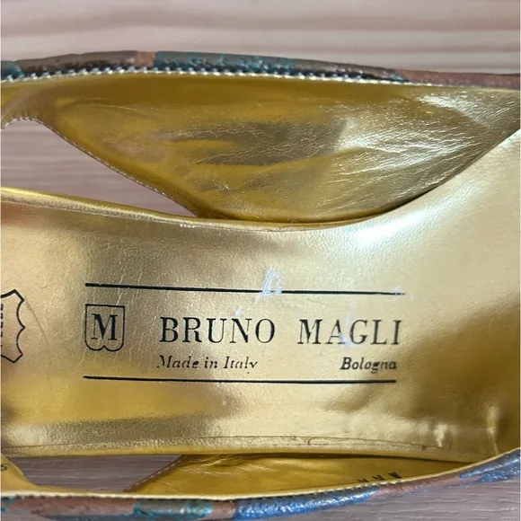 Bruno Magli Floral Slingback Pointed Flats 9AAA