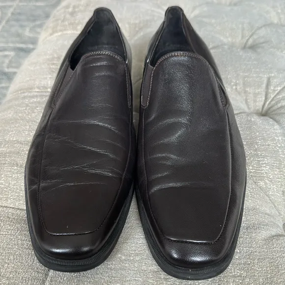 Bruno Magli Loafers Mens Size 11.5 Brown Leather Dress‎ Shoes Italy