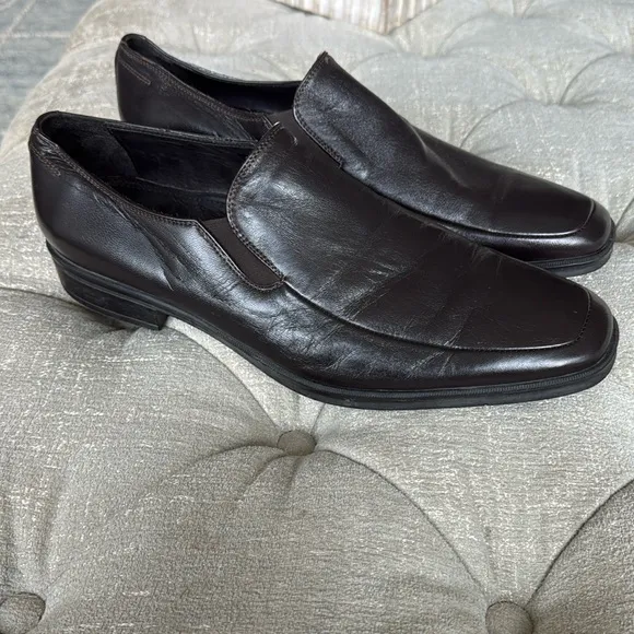 Bruno Magli Loafers Mens Size 11.5 Brown Leather Dress‎ Shoes Italy