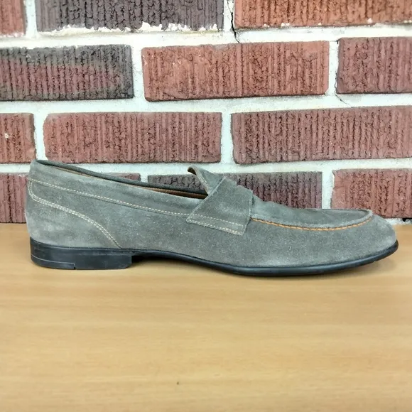 Bruno Magli Silas Classic Suede Penny Loafers in Taupe Sz. 12